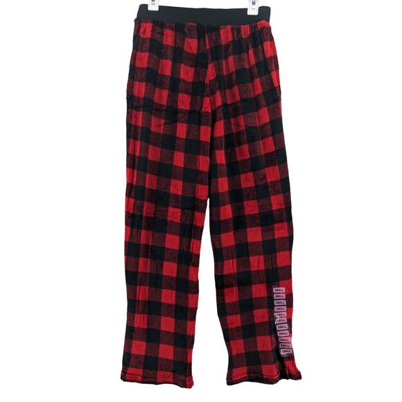 Holiday Fam Jams Fleece Pajama Pants S Red Black Plaid Buffalo Check Pjs Womens - Picture 2 of 10